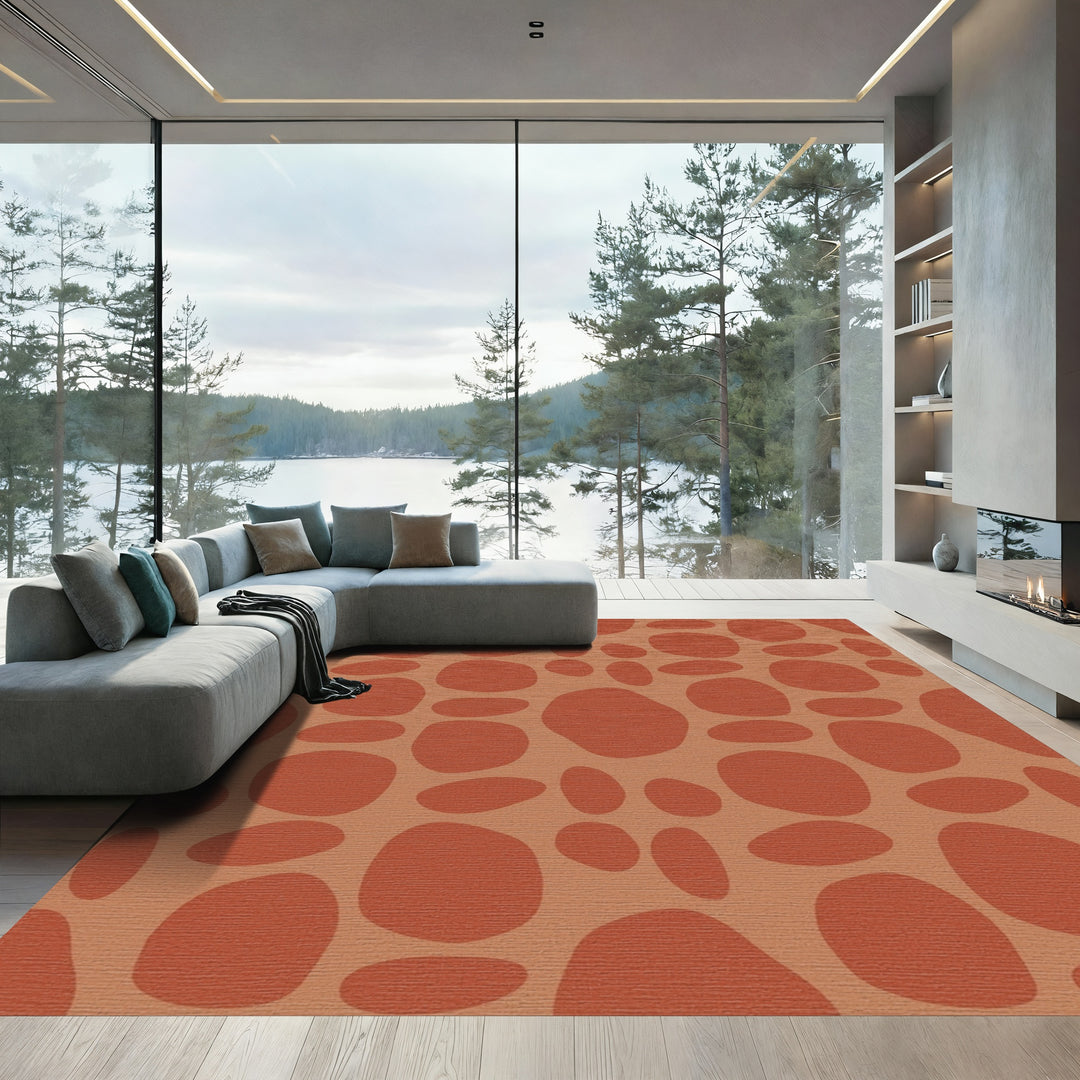 Terra Cotta Organic Pebble Repeating Rug