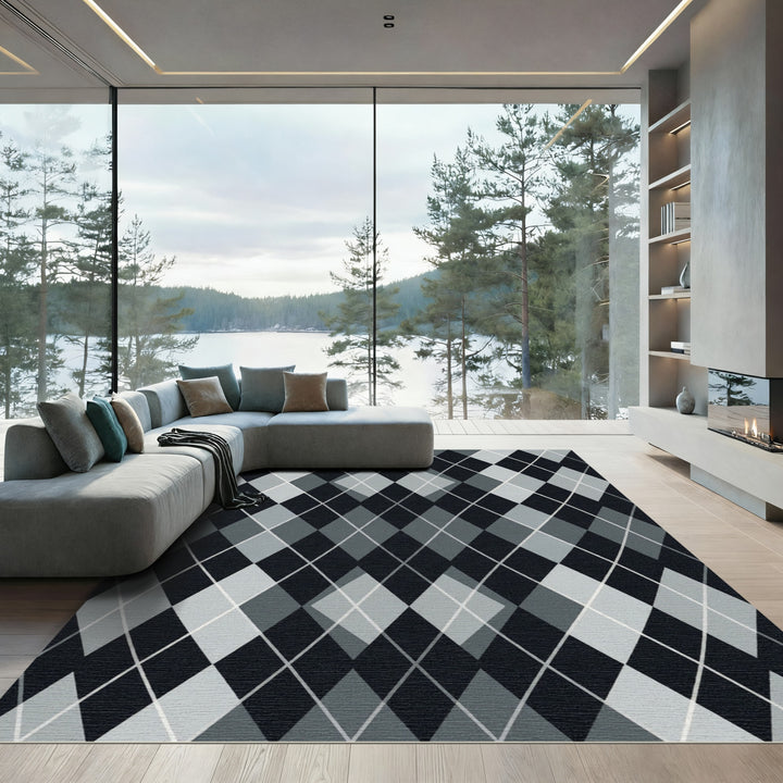 Classic Argyle Diamond Gray Rug