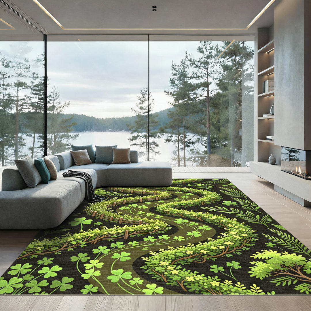 Lush Green Clover Pathway Rug