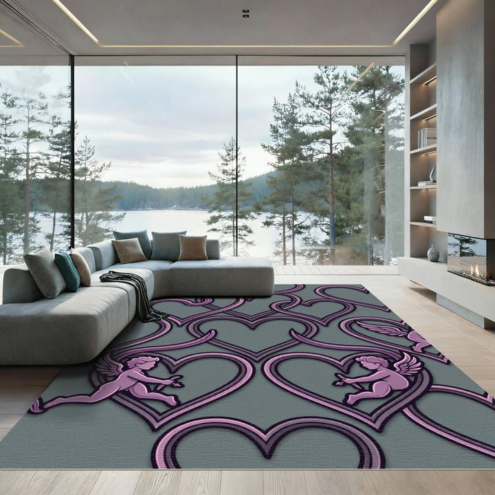 Woven Purple Cupid Heart Harmony Rug