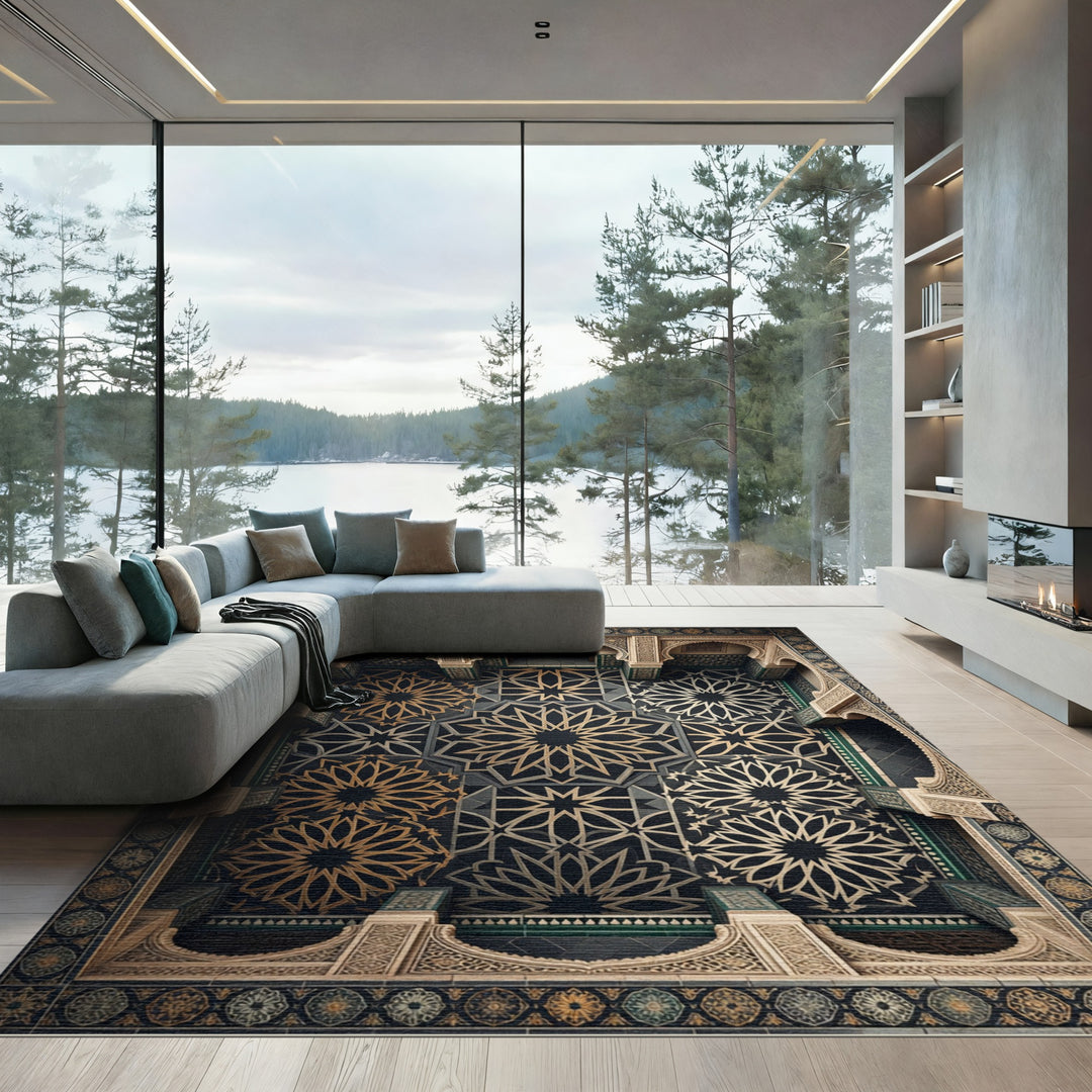 Intricate Geometric Starburst Rug