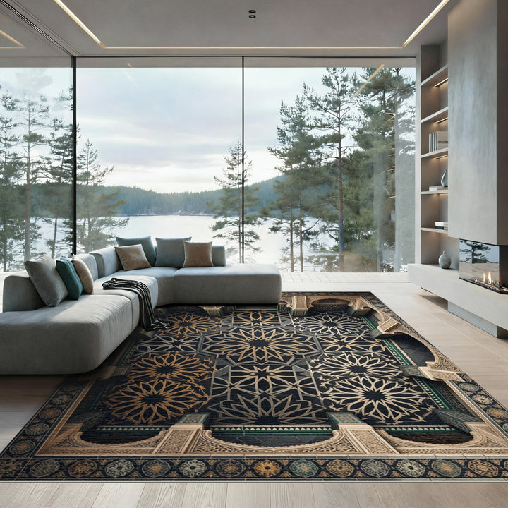 Intricate Geometric Starburst Rug