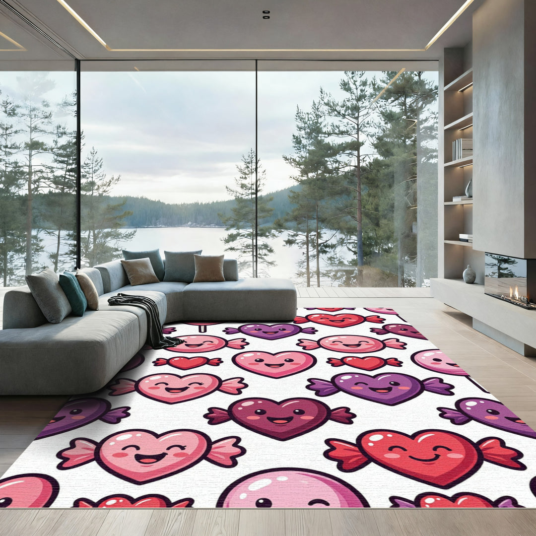 Sweet Hearts Candy Composition Rug