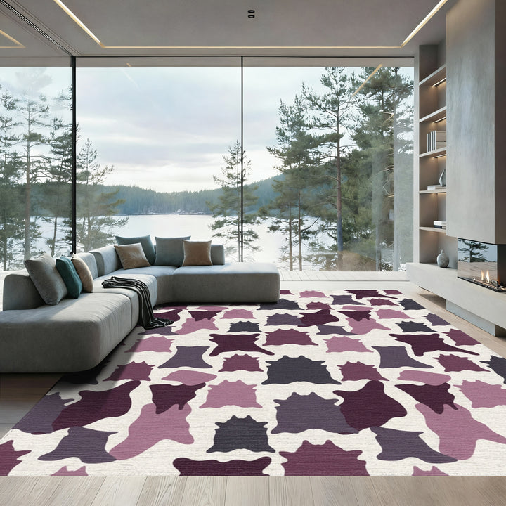 Plum Orchid Hide Patchwork Rug