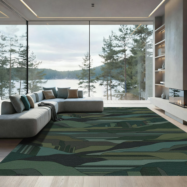Abstract Geometric Landscape Waves Rug