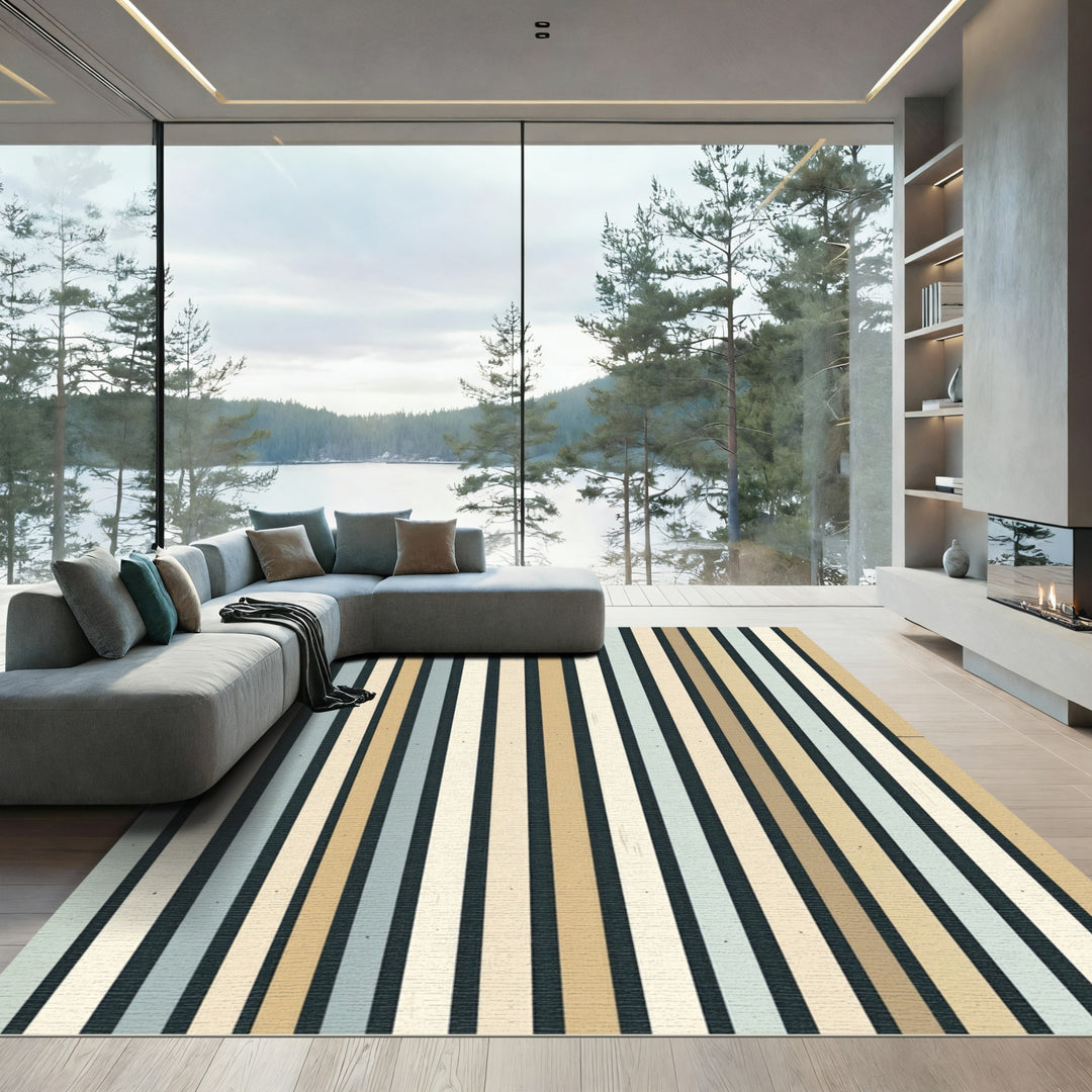 Nautical Stripe Coastal Color Rug