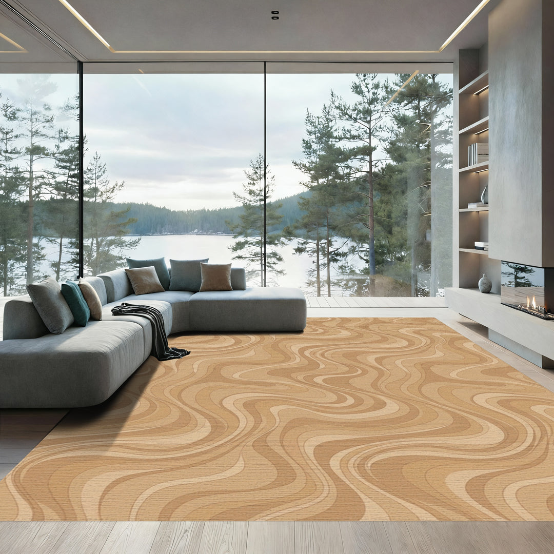 Earth Tones Flowing Waves Rug