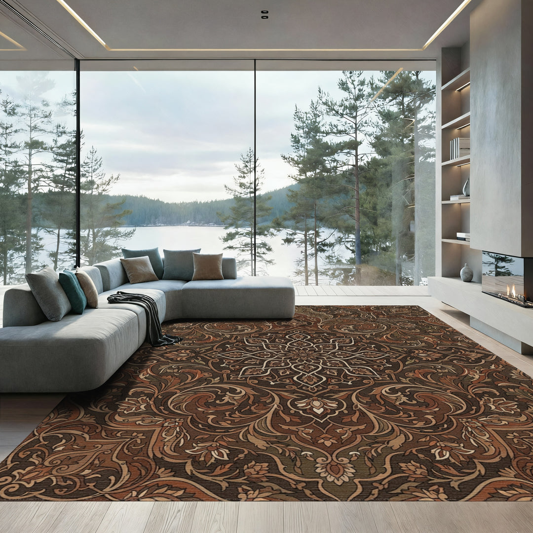 Earthy Floral Medallion Ensemble Rug