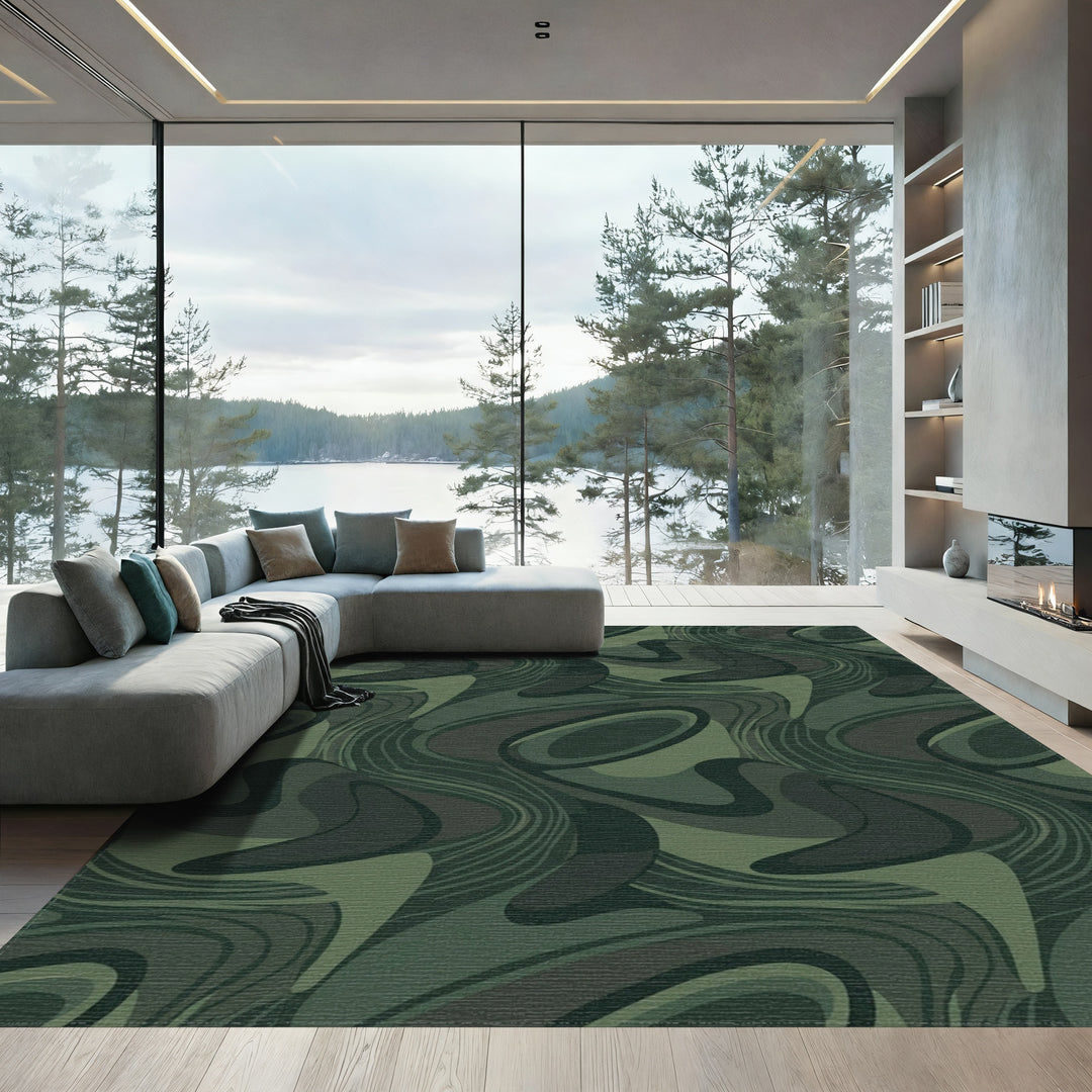 Camouflage Fluid Shapes Rug