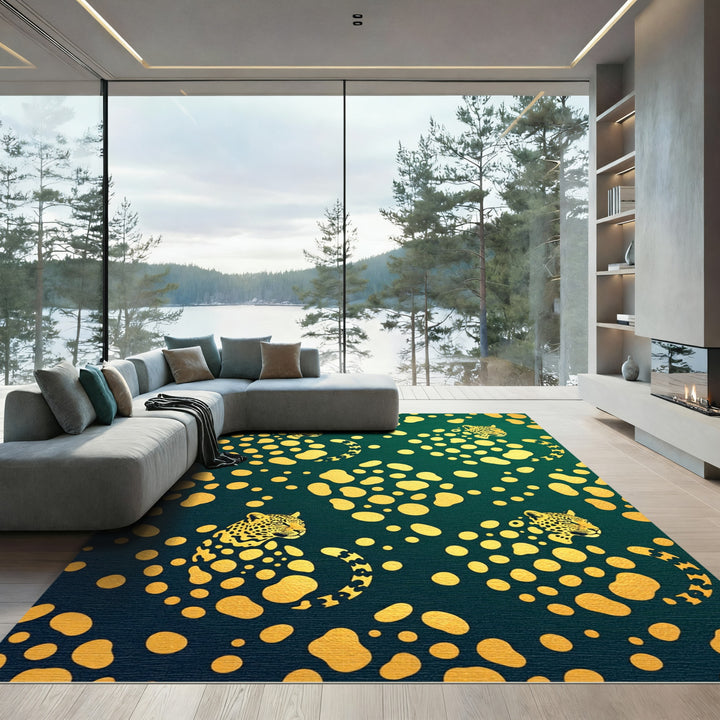 Gilded Leopard Emerald Spots Rug