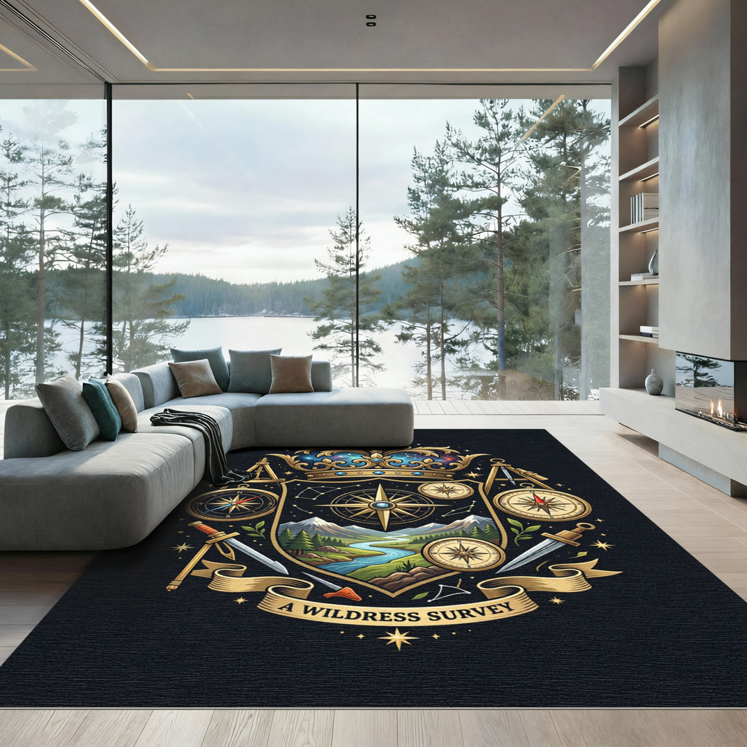 Cosmic Gold Compass Wilderness Survey Rug