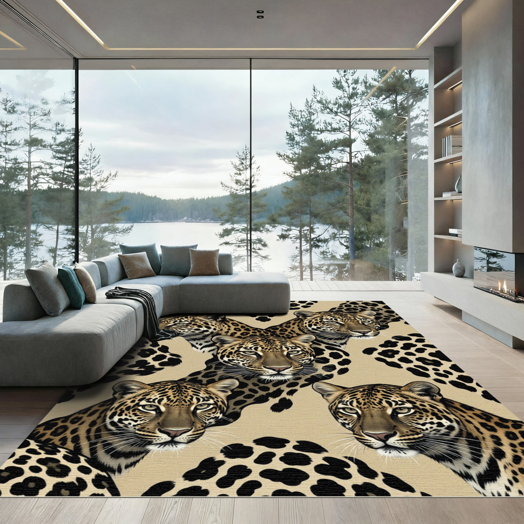 Natural Leopard Spots Luxury Rug