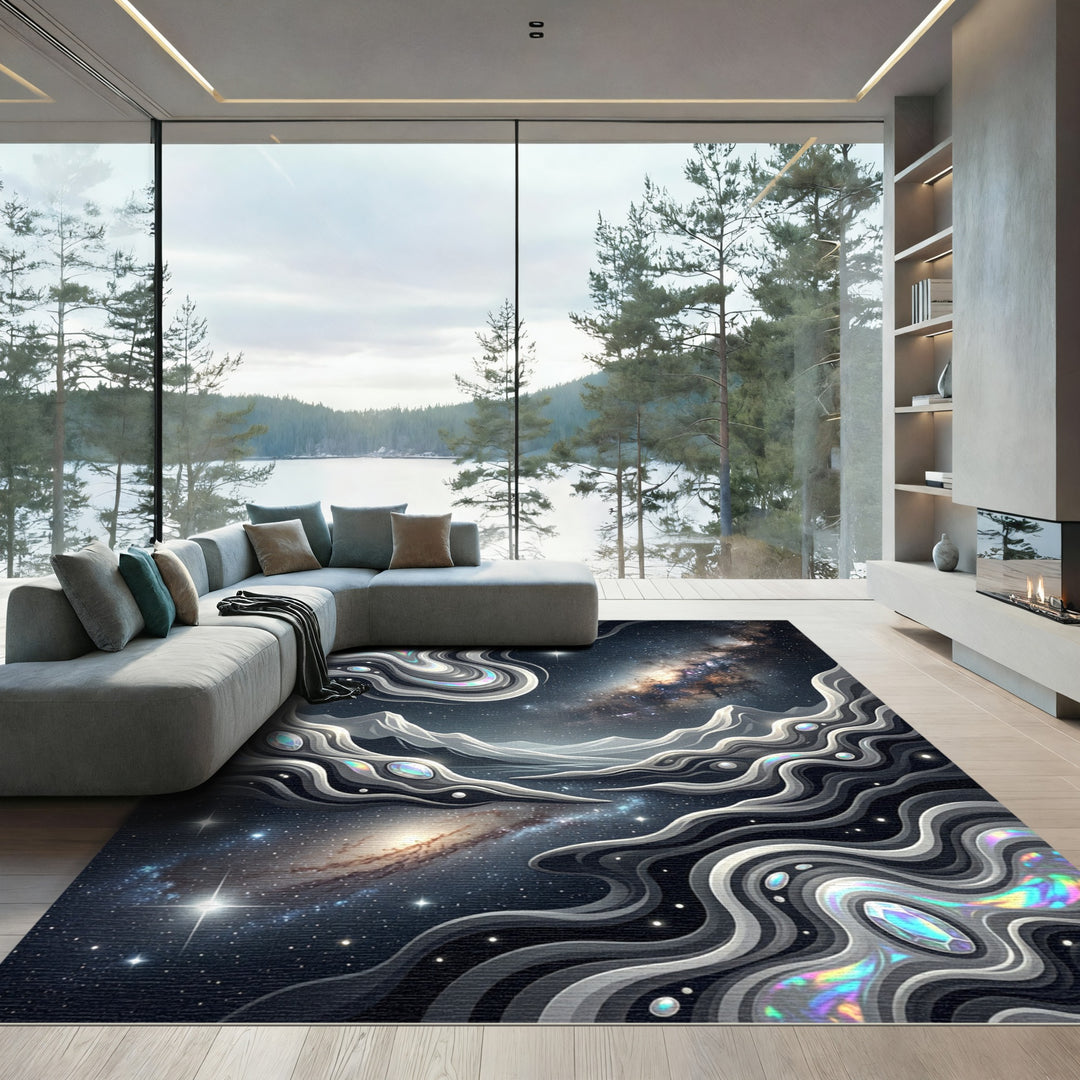 Cosmic Galaxy Abstract Swirl Rug