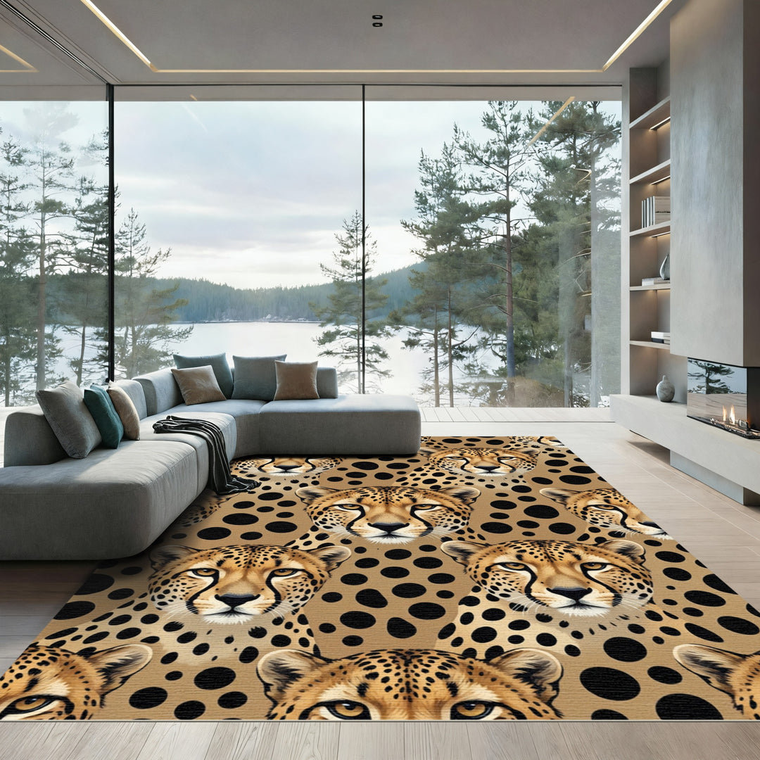 Cheetah Spots Animal Print Rug