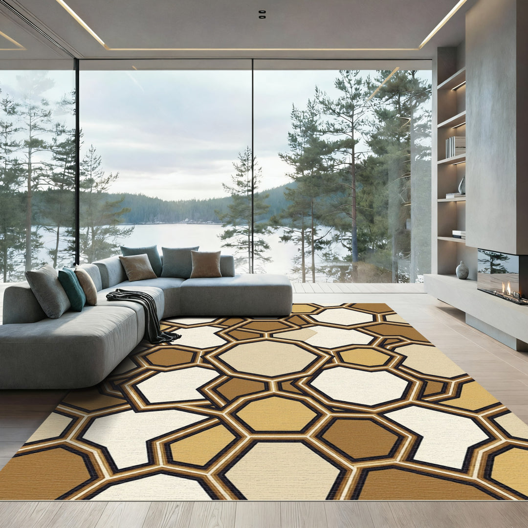 Geometric Honeycomb Gradient Rug