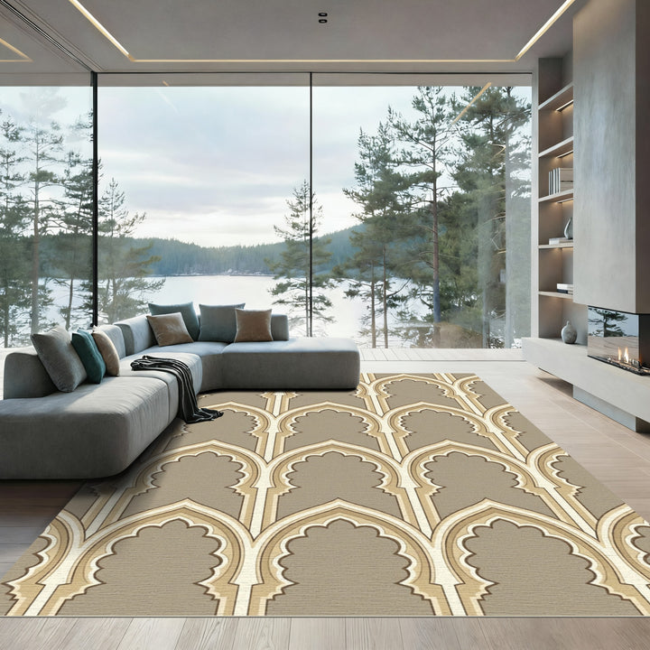 Gothic Archway Brown Geometric Rug