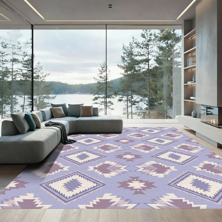 Lavender Diamond Aztec Medallion Rug