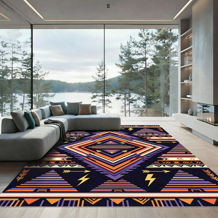 Tribal Geometric Arrow Diamond Rug