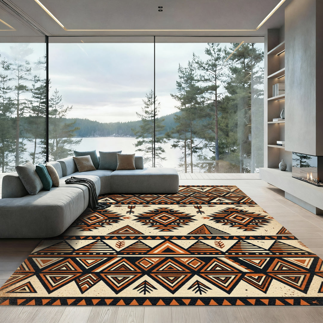 Tribal Triangle Geometric Navajo Runner Rug