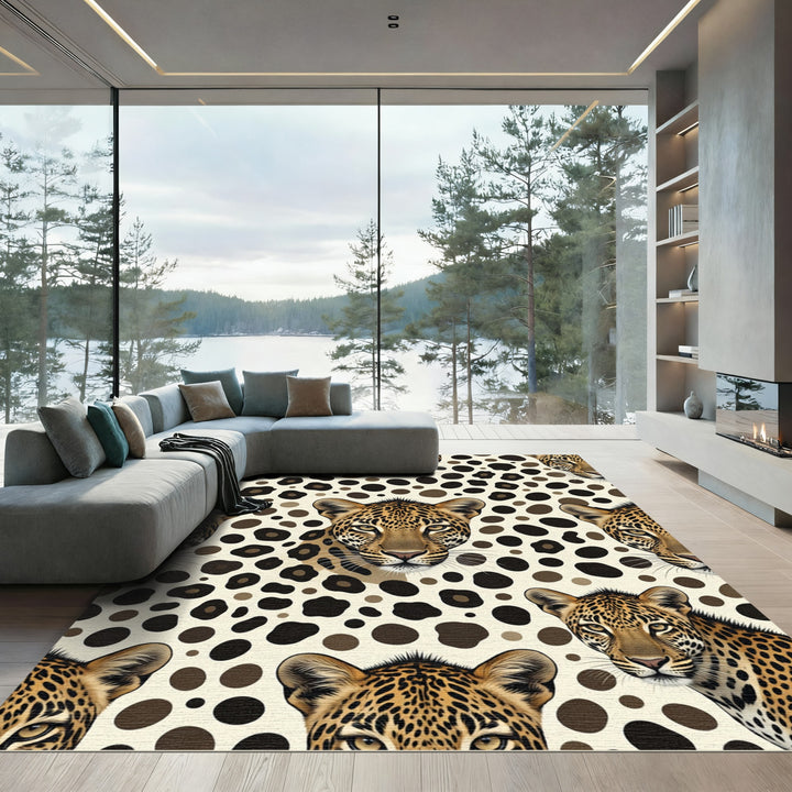 Leopard Spots Face Cream Rug