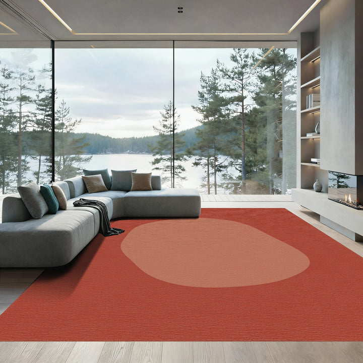 Terracotta Organic Blob Abstract Rug