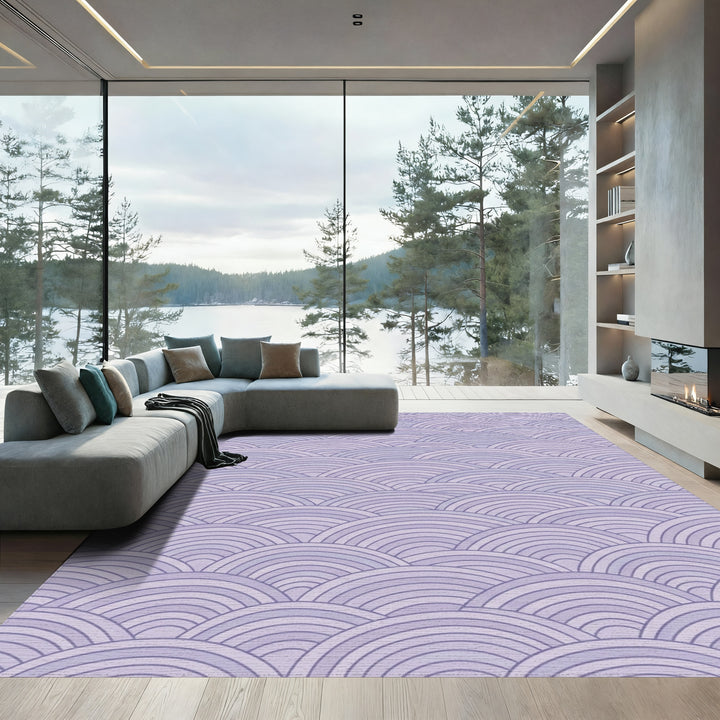 Pastel Purple Wave Arch Rug