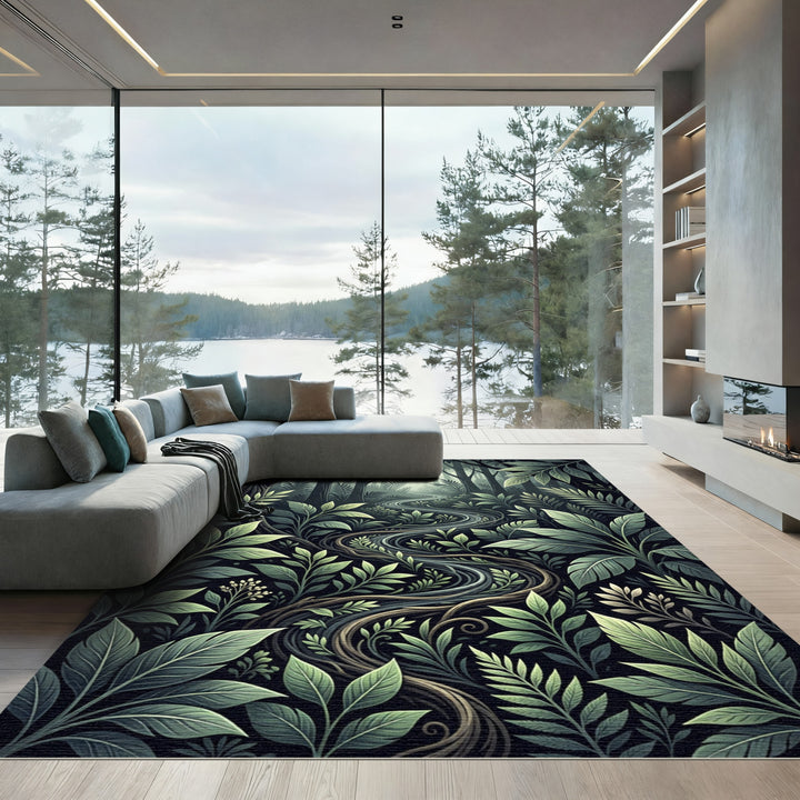 Enchanted Verdant Forest Path Rug