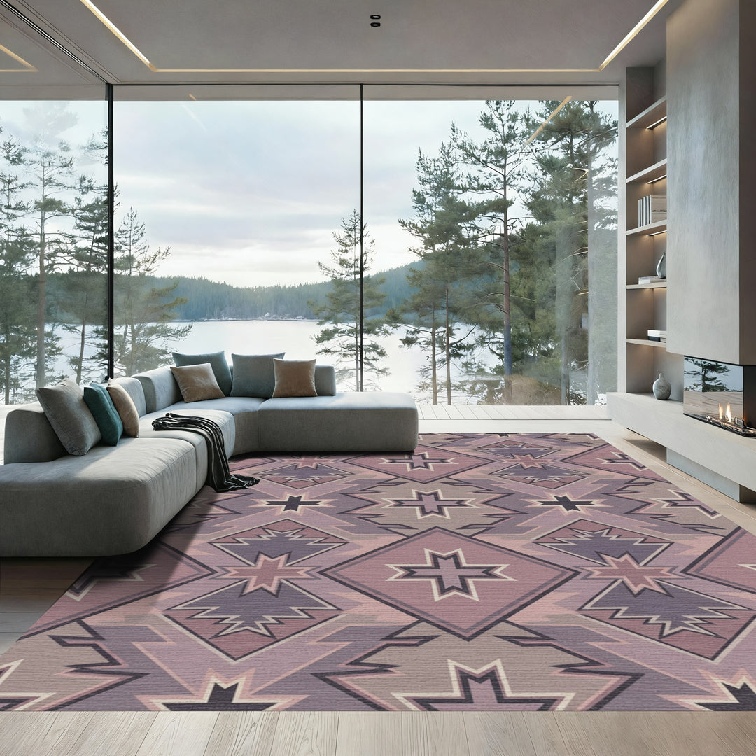 Southwestern Geometric Diamond Motif Rug