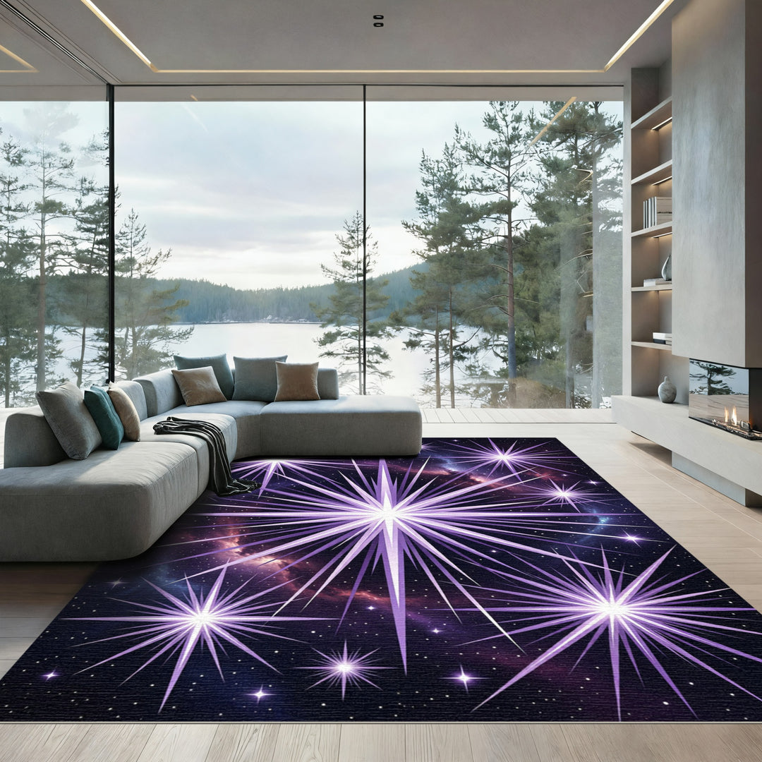 Violet Starburst Galaxy Rug