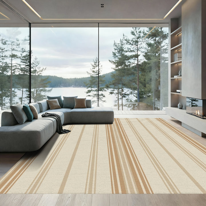 Earthy Tone Vertical Stripe Rug