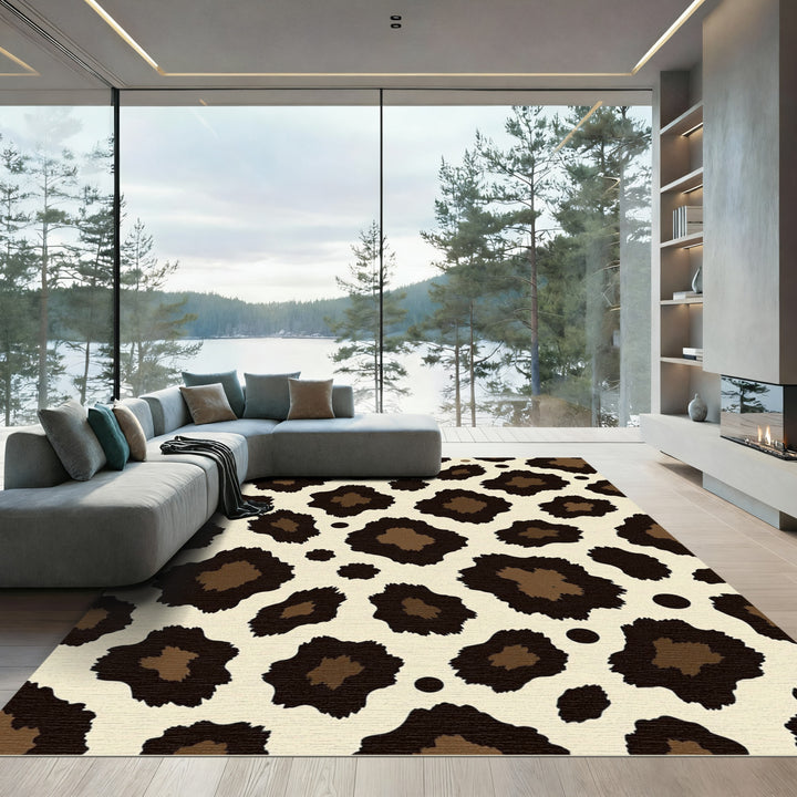 Wild Spotty Brown Cream Animal Rug