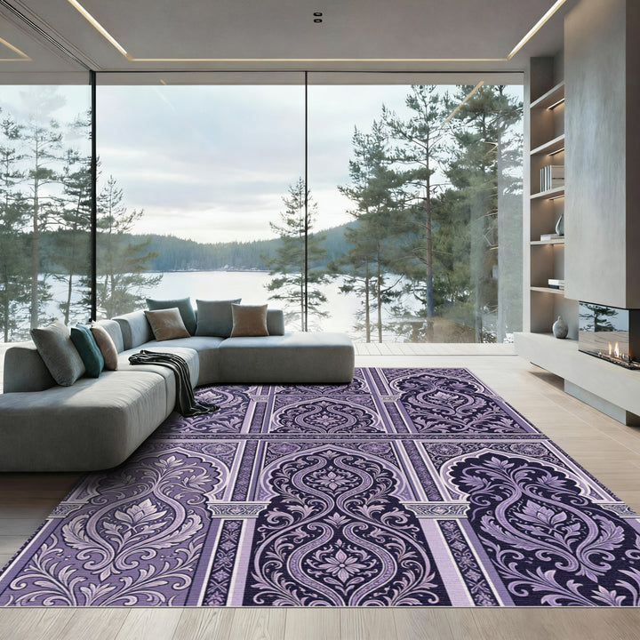 Elegant Purple Arch Garden Rug