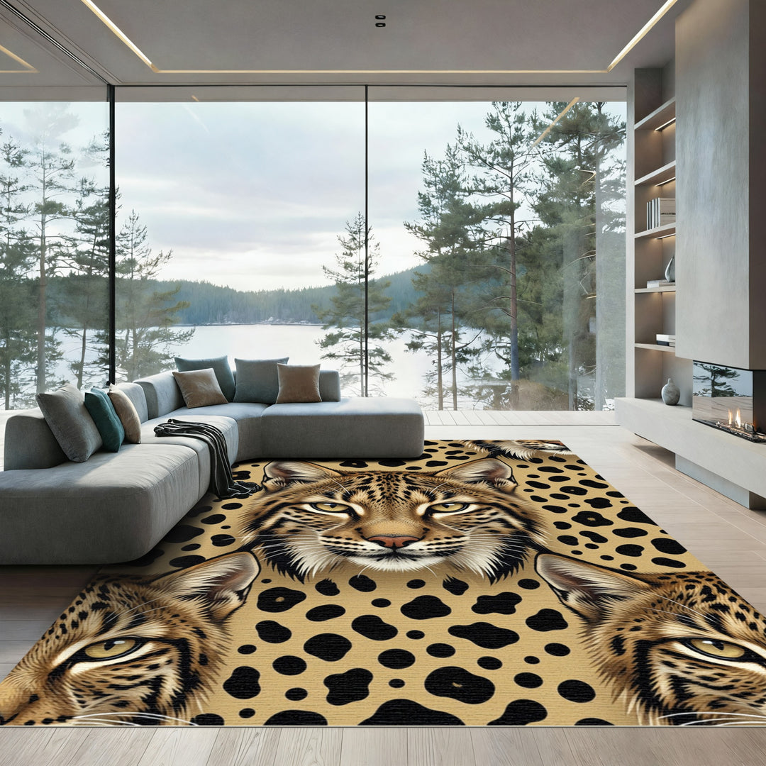 Wild Cat Leopard Spots Rug