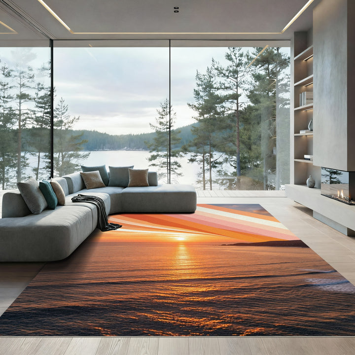 Sunset Warm Stripe Archway Rug
