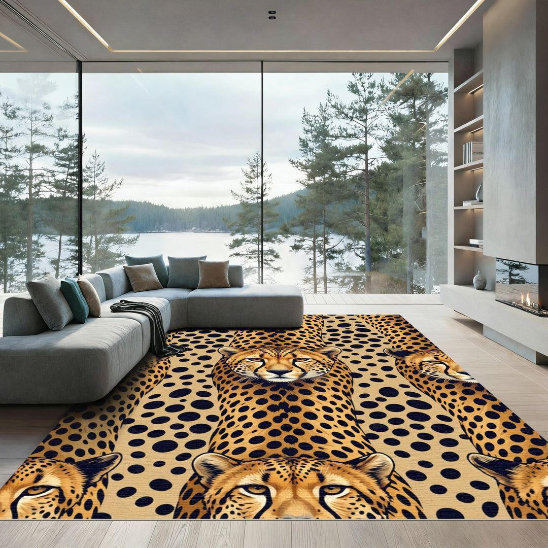 Cheetah Spot Wild Animal Contemporary Rug