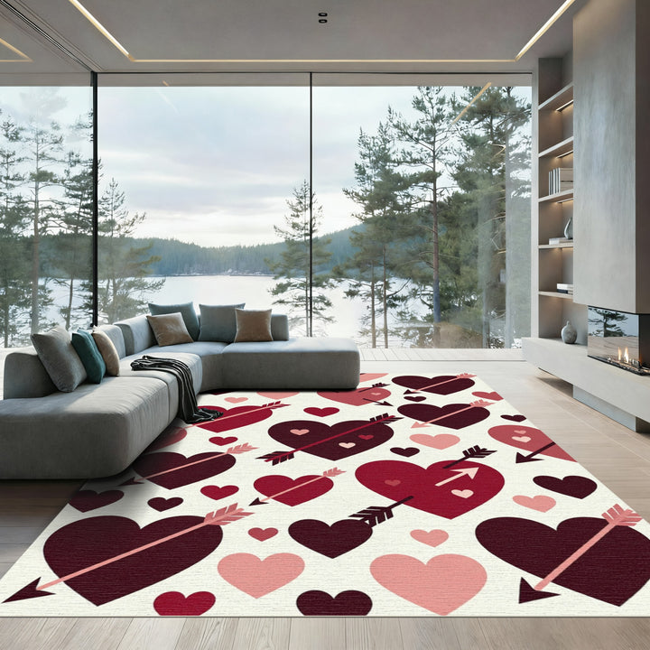Romantic Hearts Arrowed LoveRug Rug
