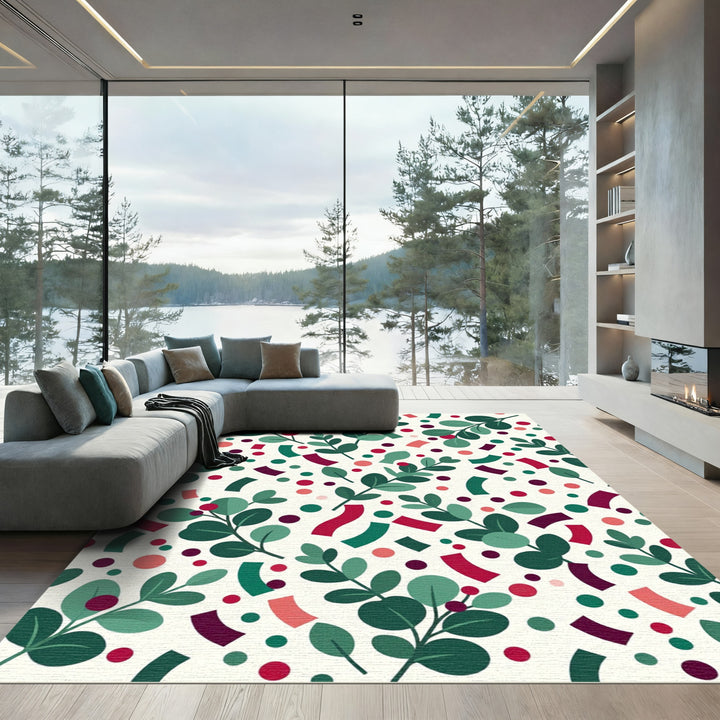 Festive Leaf Garland Confetti Collection Rug