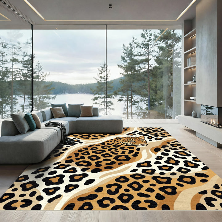 Leopard Spots Jaguar Animal Print Rug