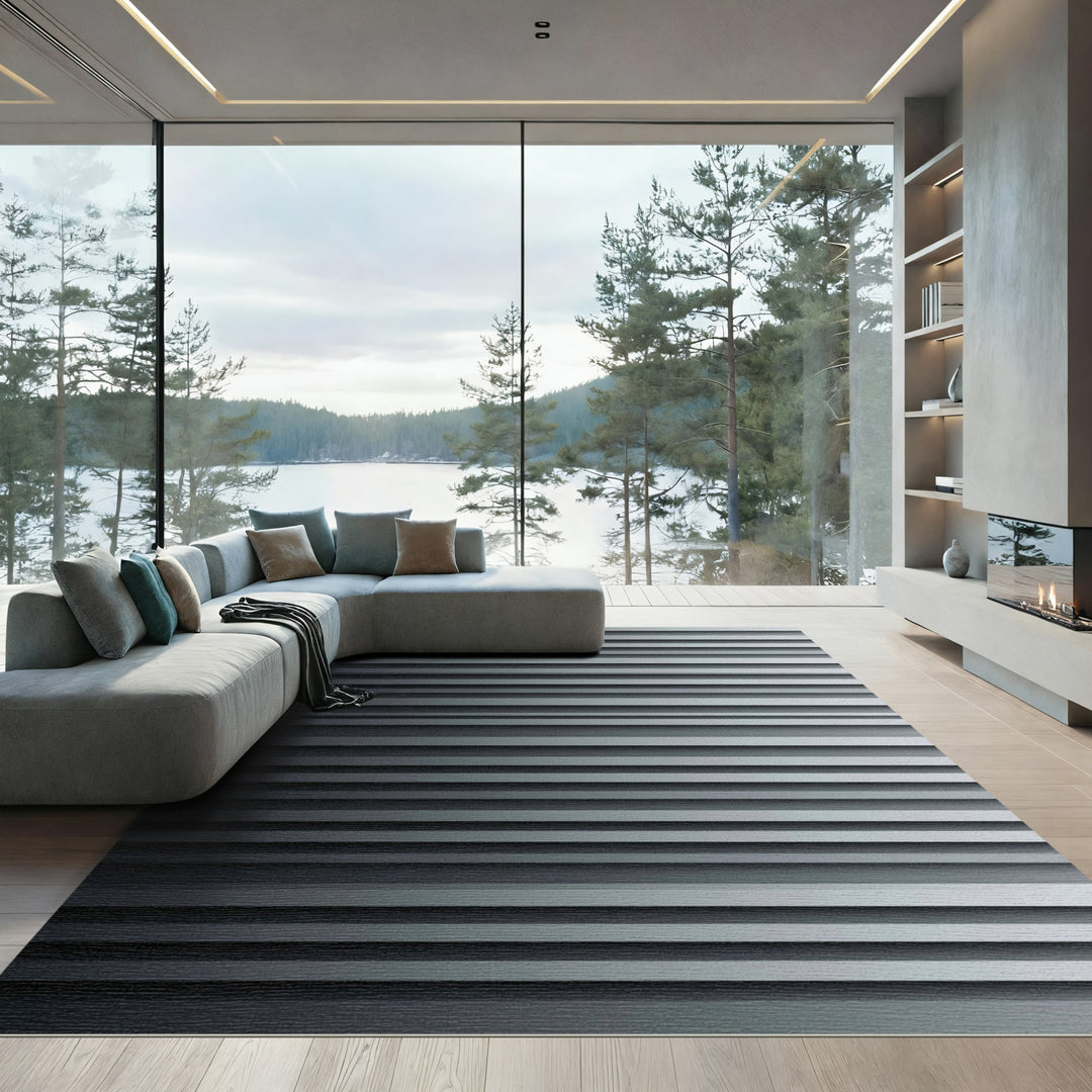 Modern Stripe With Shadow Effect Rug