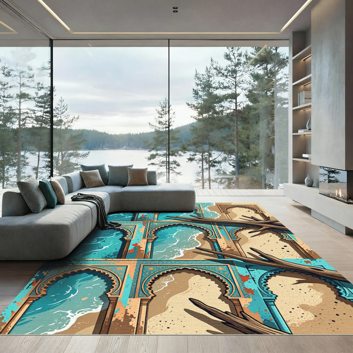 Oceanic Arches Woodland Scene Rug