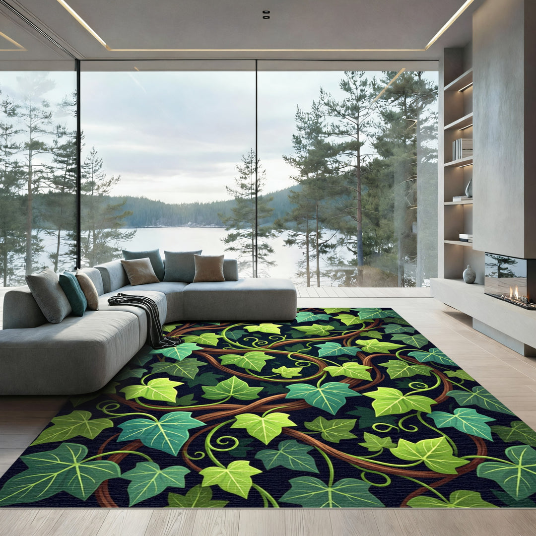 Enchanting Green Ivy Vine Tapestry Rug