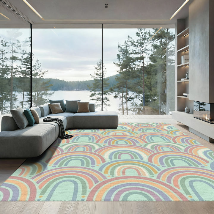 Pastel Rainbow Arch Scale Rug