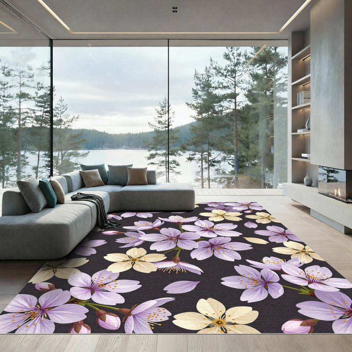 Pale Lavender Cream Blossom Rug
