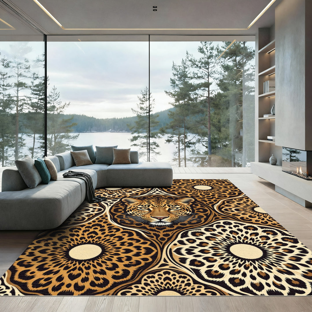 Exotic Leopard Mandala Rug