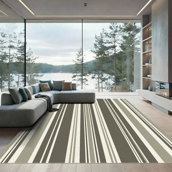 Earth Tones Vertical Stripe Rug