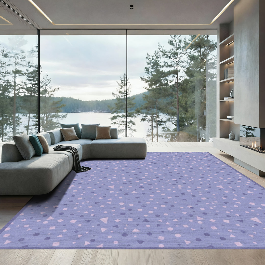 Lavender Confetti Geometric Sprinkle Rug