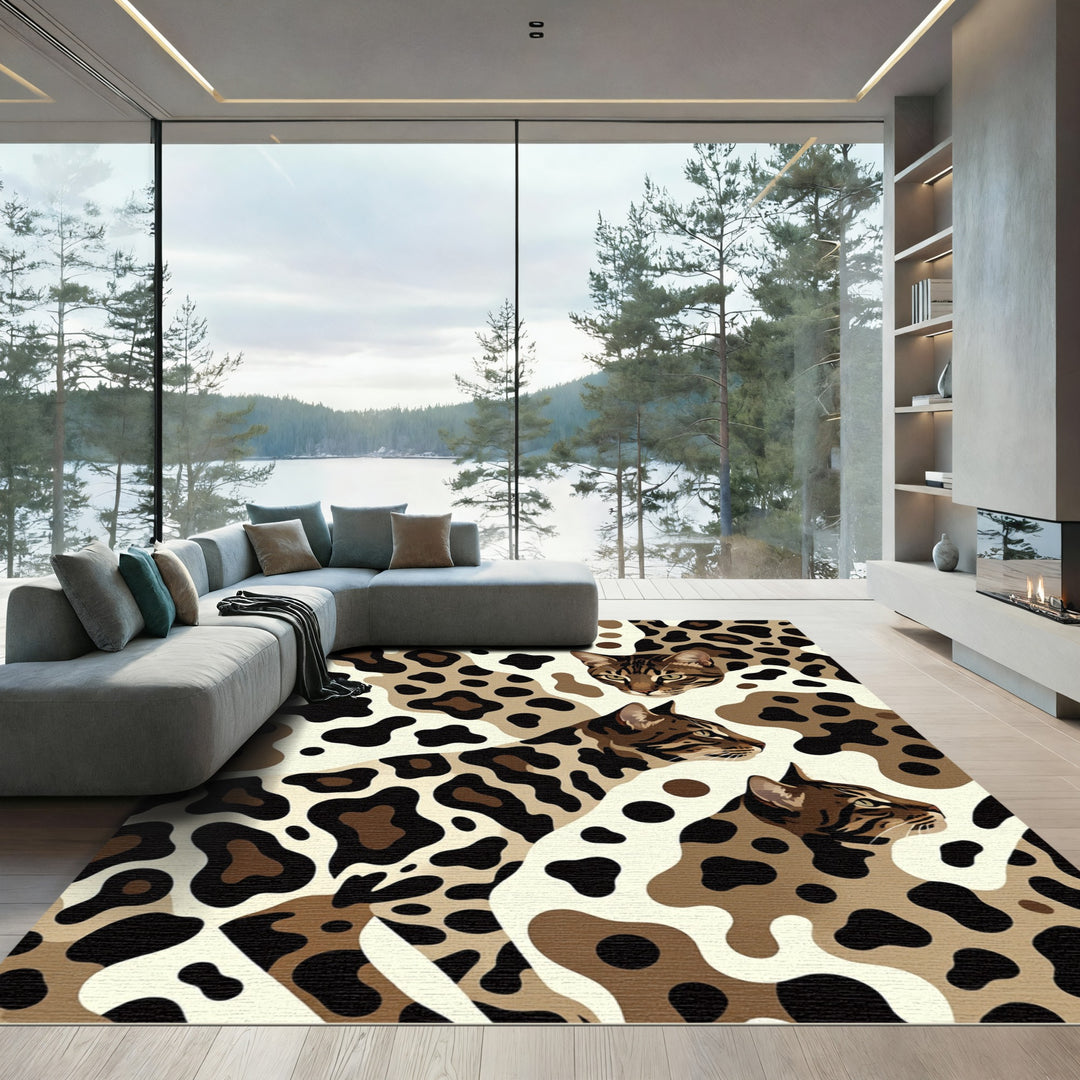 Bengal Cat Spots Contemporary Rug