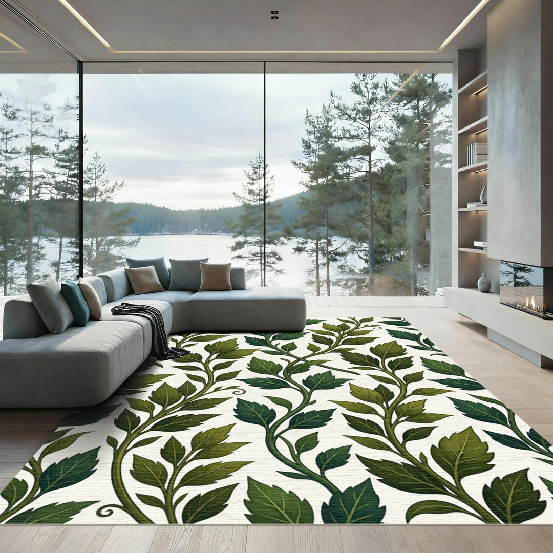 Lush Green Verdant Vine Rug