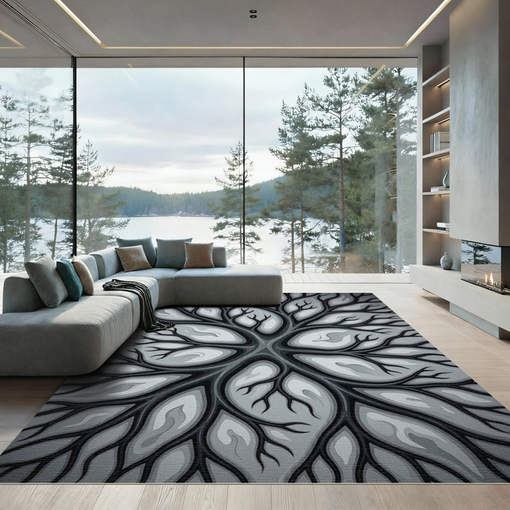 Monochromatic Branching Organic Abstract Rug