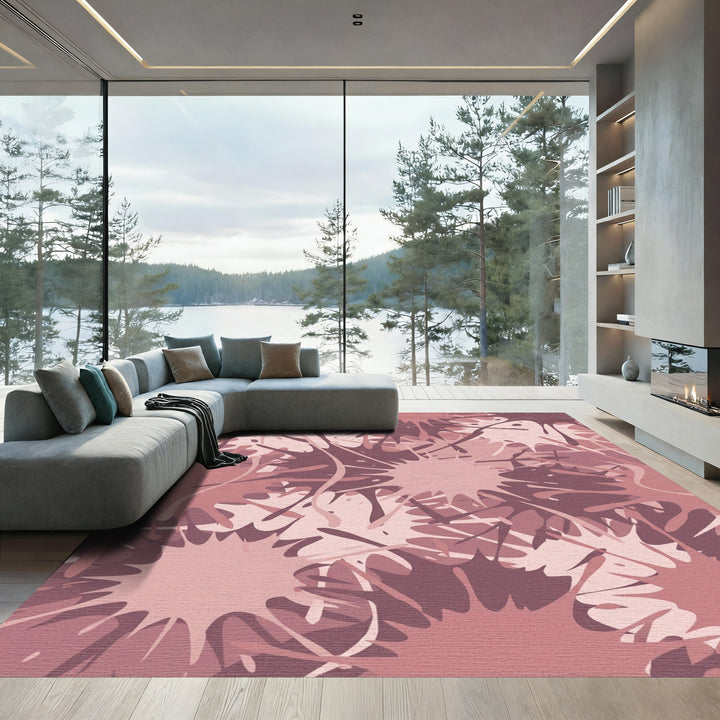 Crimson Splatter Abstract Blots Rug